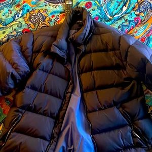 Lands End puffer coat navy and sky blue unisex size M